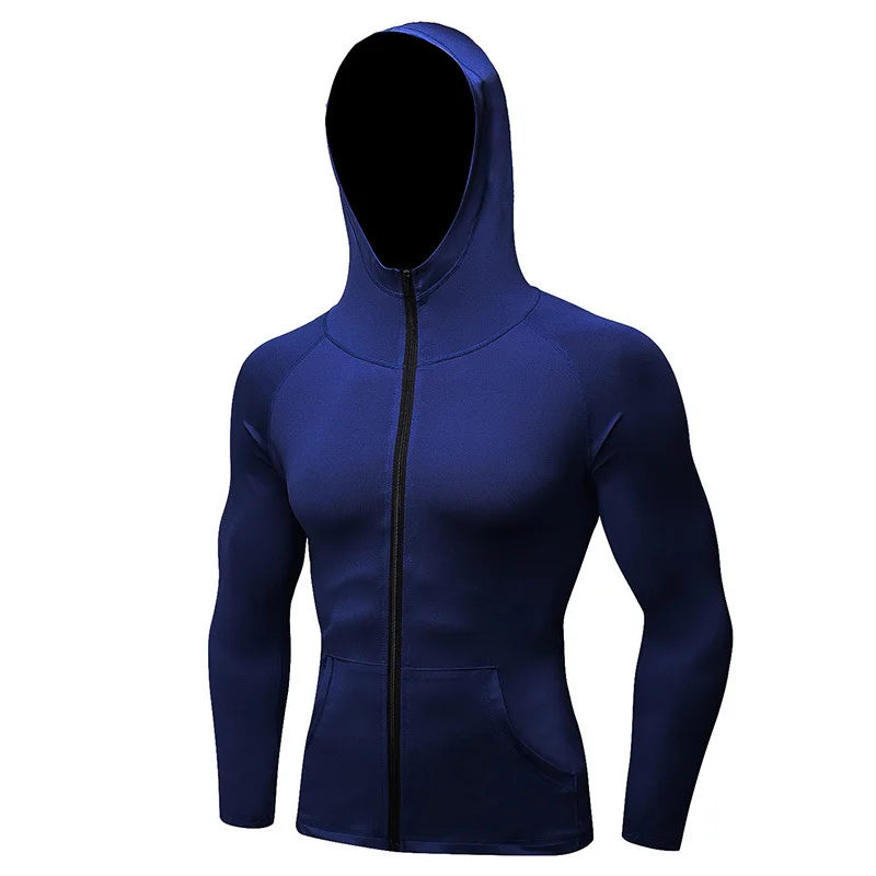 

Men's fall/winter sports coat fitness running training long sleeve zipper casual hoodie quick-dry coat