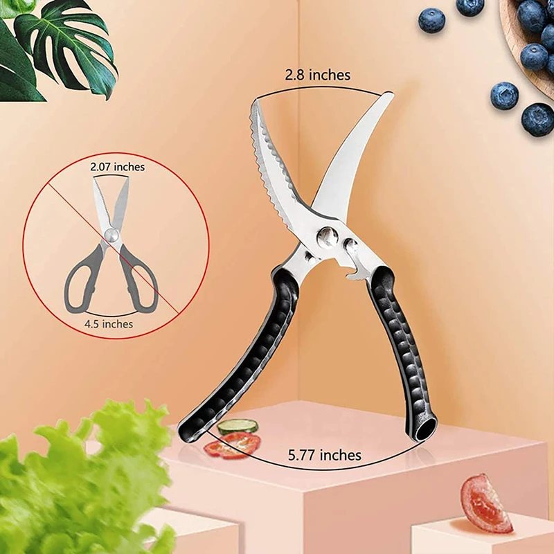 kitchen scissors stainless steel chicken bone shears knife kitchen gadget for vegetable meat barbecue duck fish cutter free global shipping