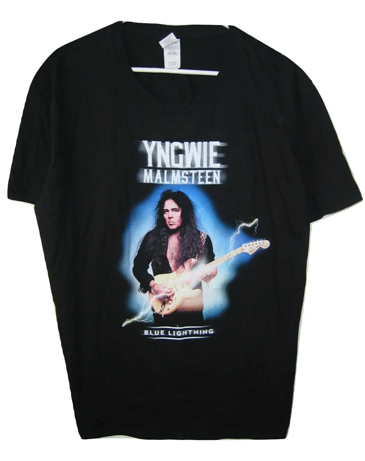 Yngwie Malmsteen синий молния черный короткий рукав 100 хлопок Футболка мужская Xl|Мужские