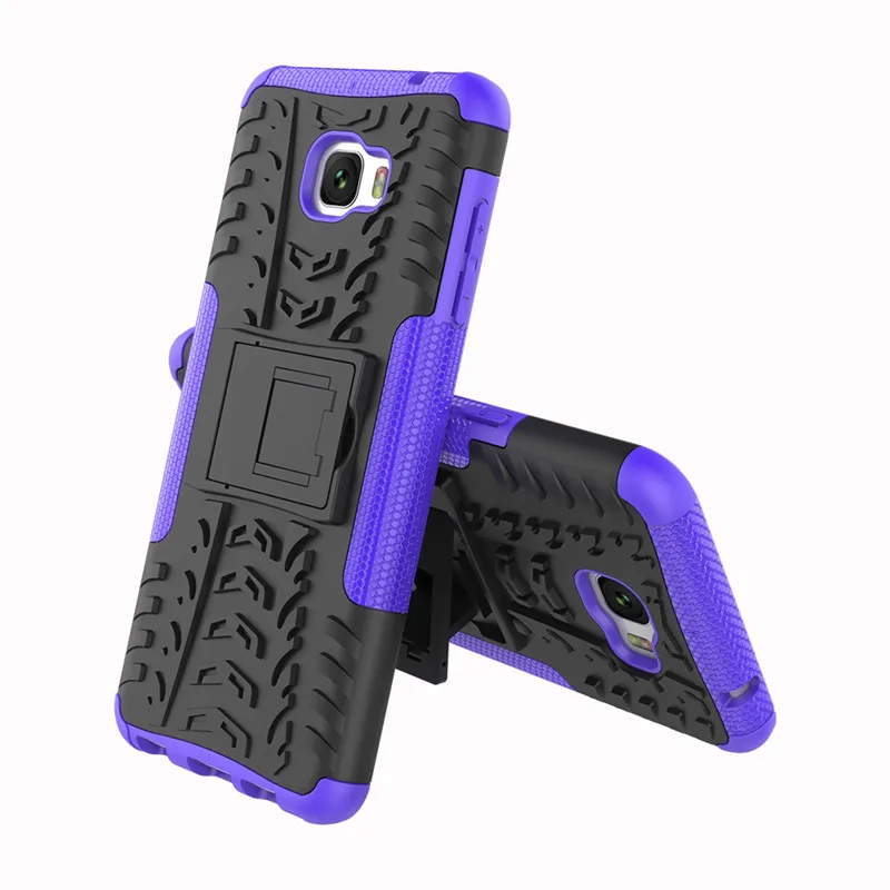 For Samsung Galaxy C7 Pro Case Slicone Kickstand Shockproof Phone Cover Armor Back Funda | Мобильные телефоны и