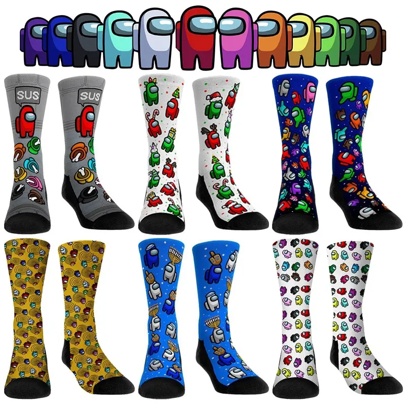 Игровые Носки с мультяшным рисунком на заказ зимние аниме фигурки согревающие