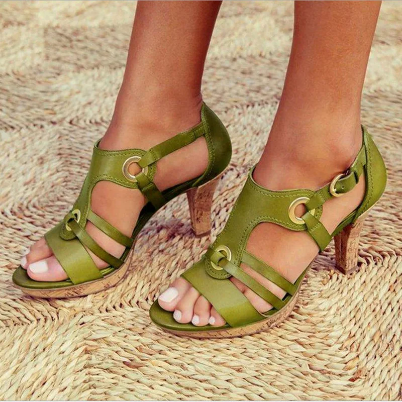 

New Style Elegant Strap Sandals Women 2020 Sandals Female Bohemian Style Summer Fashion High Heels Women's Shoes Footwea