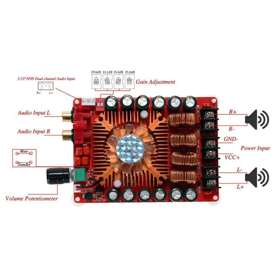 TDA7498E 160 Вт х2 Двухканальный усилитель мощности для аудио Digital Stereo BTL Mode 220 Вт Single on.