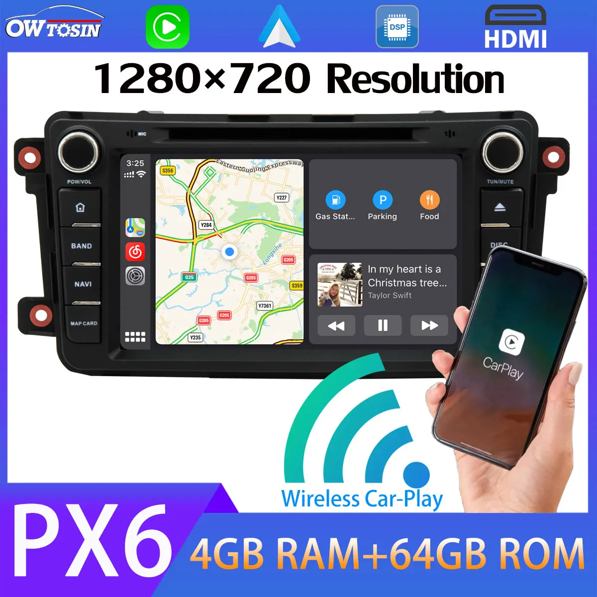 8 &quot1280*720P Android 10 0 PX6 4G + 64G Автомобильный DVD мультимедийный плеер для Mazda CX9 2009 2015 5 * USB