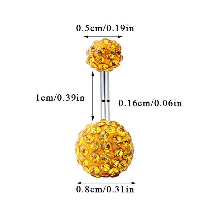 

1PC Colorful Button Ring Stainless Steel Navel Piercing Fashion Body Piercing Unisex Jewelry Navel Ring Belly Button Ring