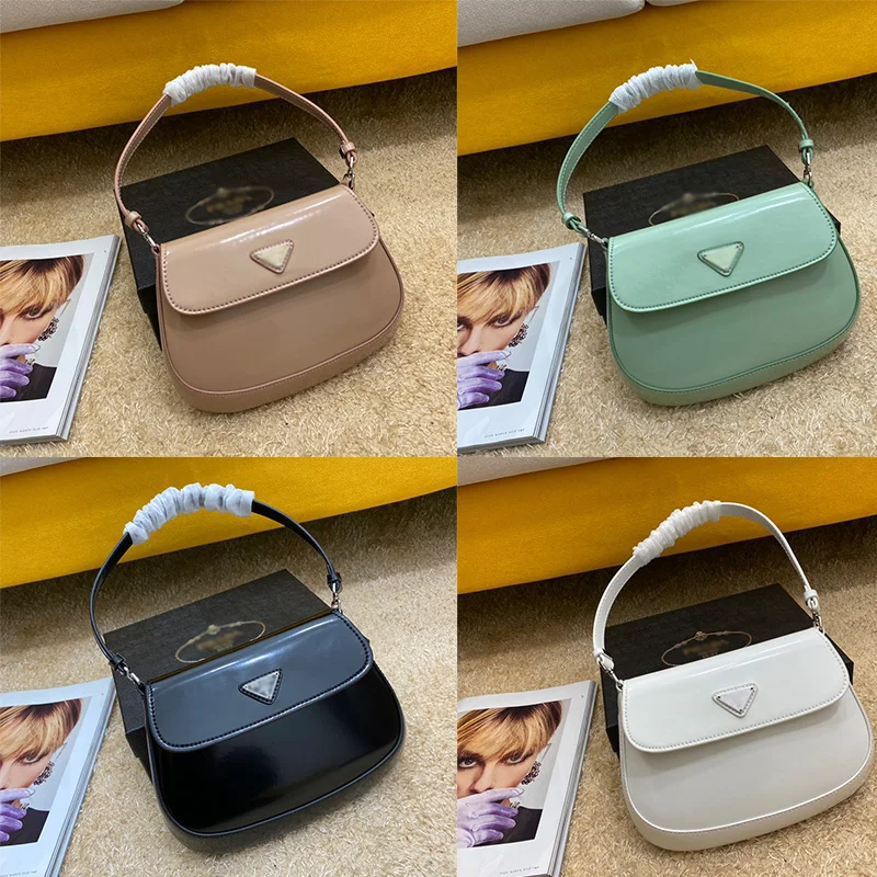 

High Quality Vintage Retro Fashion Cowhide Ladies Black Bags Luxury Brand Designer Handbags Female Underarm Bags For Women's