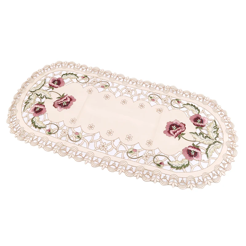 Круглая скатерть в цветочном стиле пасторальная из полиэстера маслостойкая