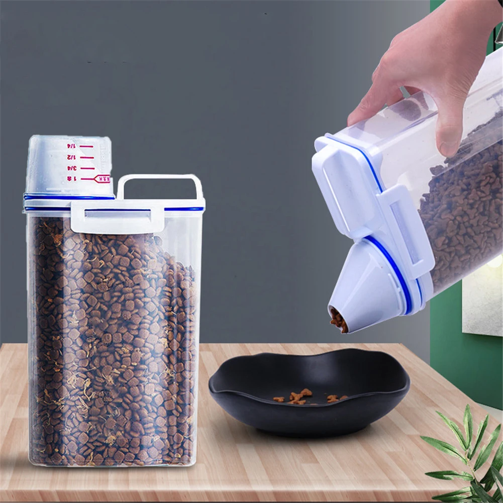 

Dog Food Box Sealed Storage Bucket Cat Food Box Bucket For Dog Food Scale Cup Storage Box Storage Tank Pet Food Storage Bucket