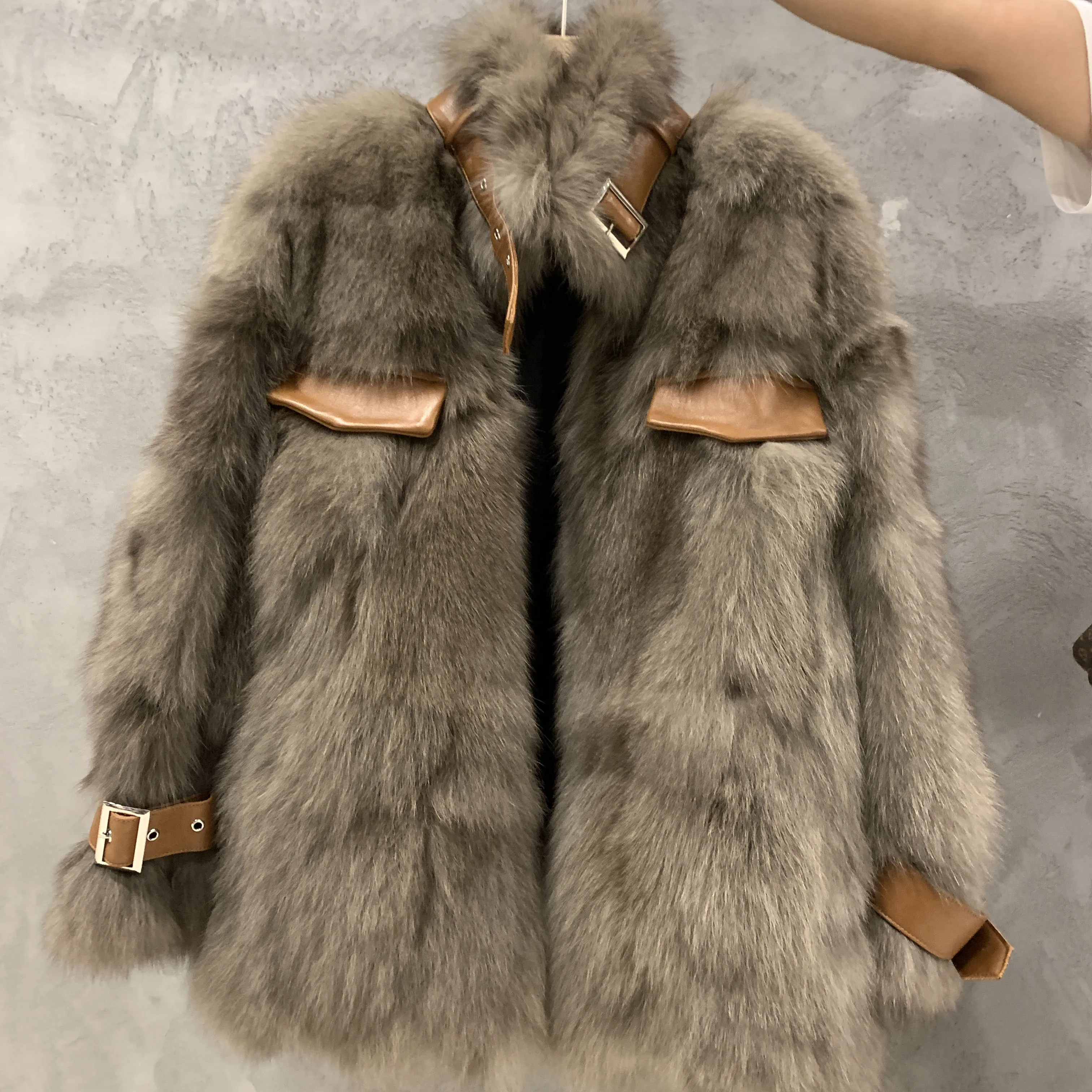 2020 брендовая Роскошная зимняя куртка женская шуба из натурального меха лисы