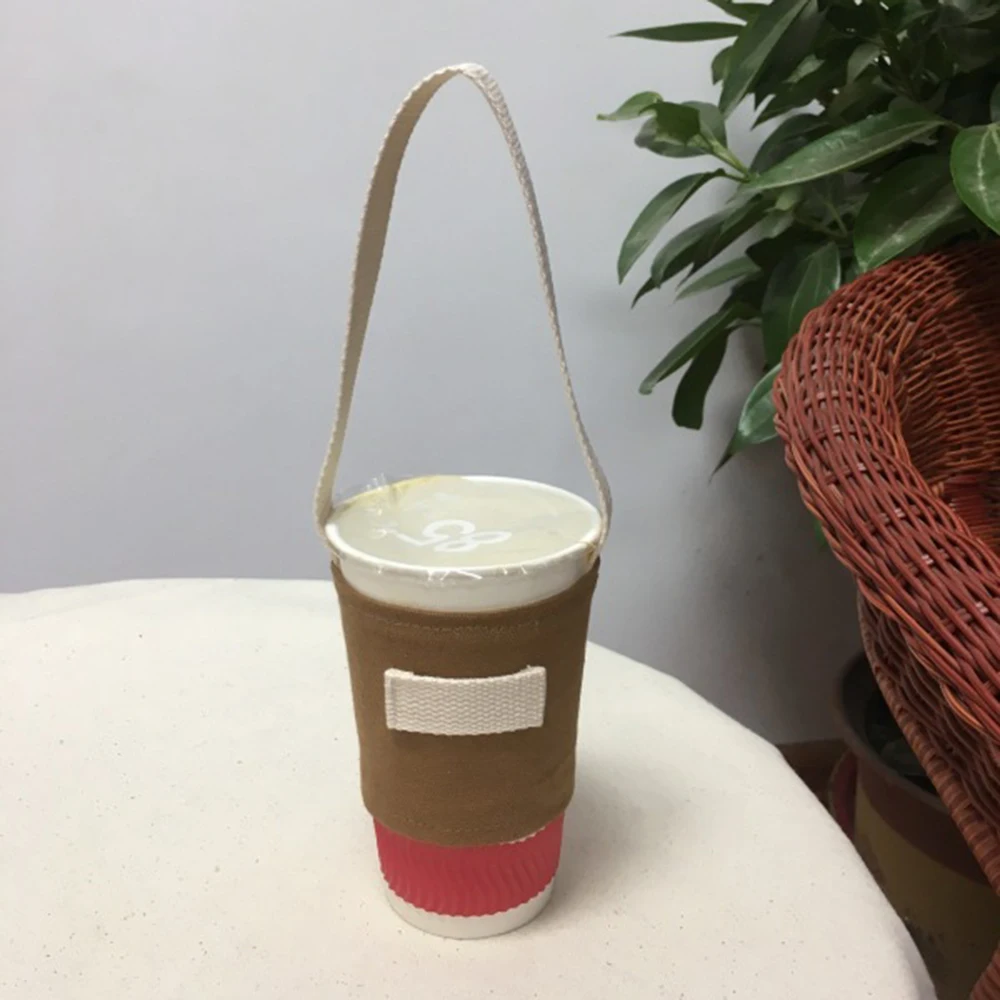 coffee 7 Тип многоразовый мешок для напитков экологически чистый мультфильм крышка чашки холщовые сумки для чая кофе Напиток сумка дорожная сумка для хранения - Цвет: coffee
