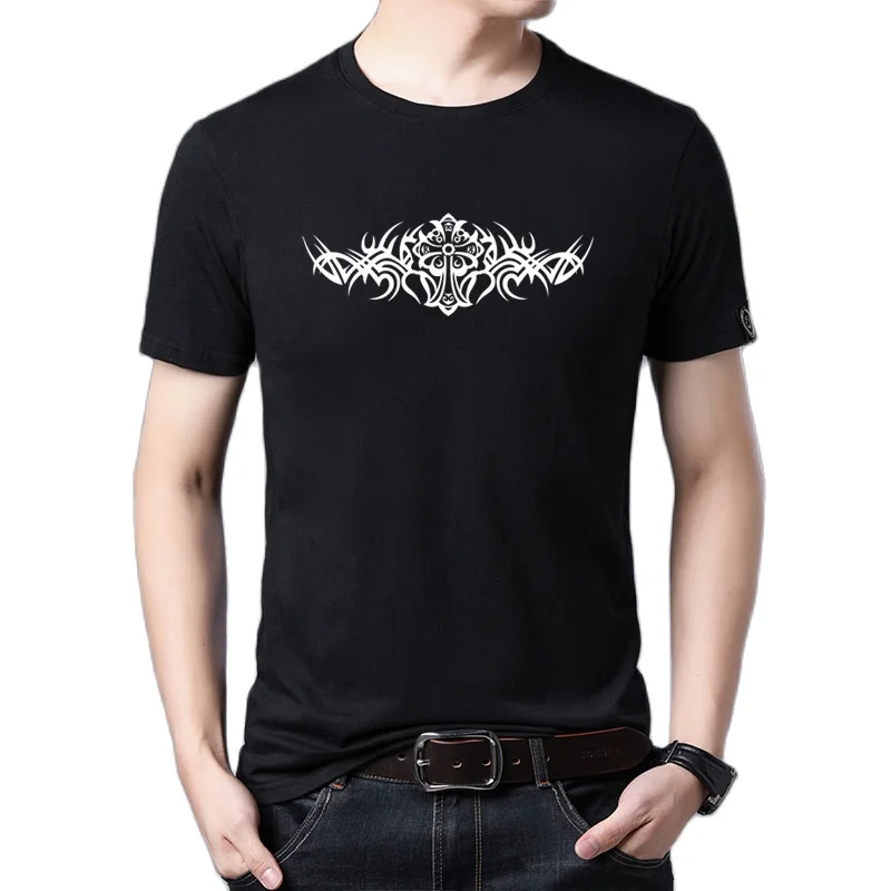 Мужская футболка с коротким рукавом и круглым вырезом размеры S-5XL