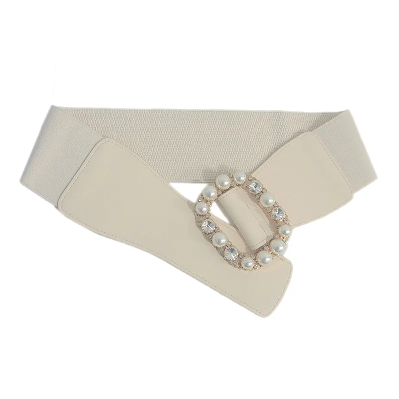Пояс женский SISHION 2022 новой моды с эластичной талией VD2764 черный и белый пояс с бисером