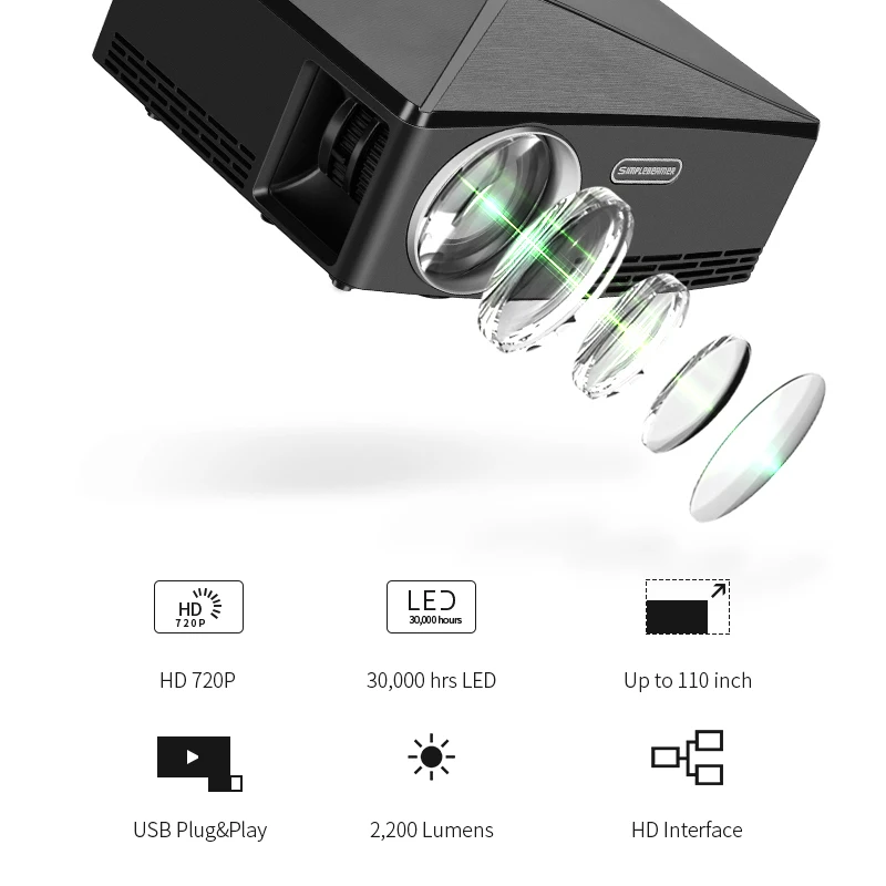 REAL TV C80/C80UP LED HD мини проектор Android WIFI портативный USB VGA AV HDMI с подарком|Проекторы для