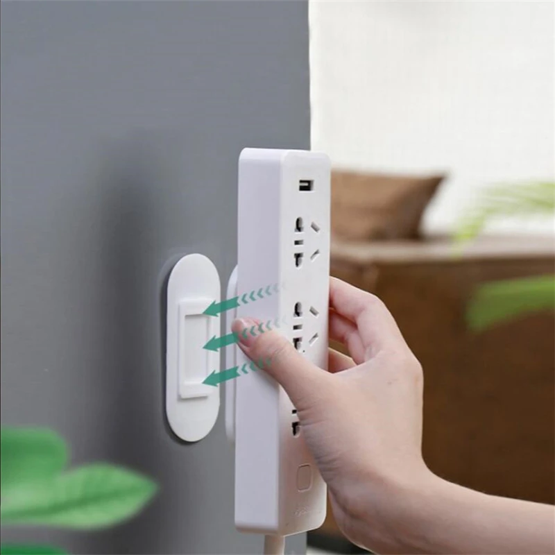 

Wall Mounted Sticker Punch-Free Plug Power Outlet Holder Traceless Fixer Home Self Adhesive Tidy Socket Fixer Organizer GH1245