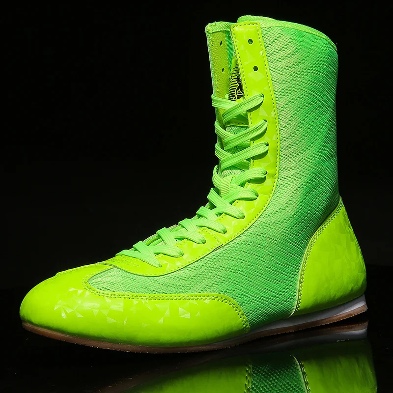 Горячая Распродажа мужские женские боксерские ботинки белого и зеленого цвета