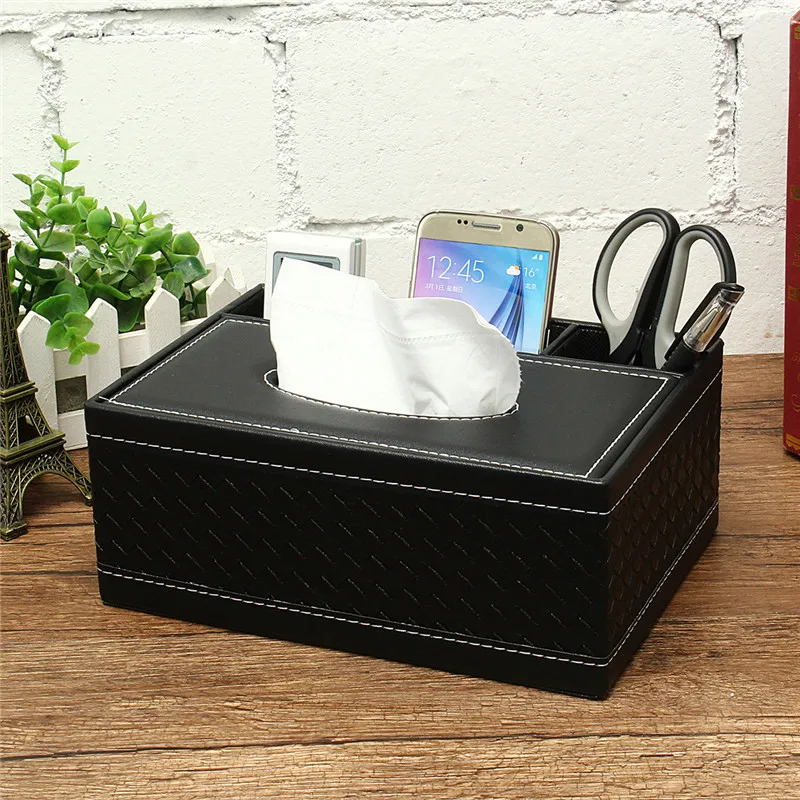 

Tissue Box Storage Case Holder Car Napkin PU Leather Bag For car Interior Accessores Home Table Office Hotel Tissue Box Napkin