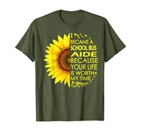 i became school bus aide sunflower t shirt
