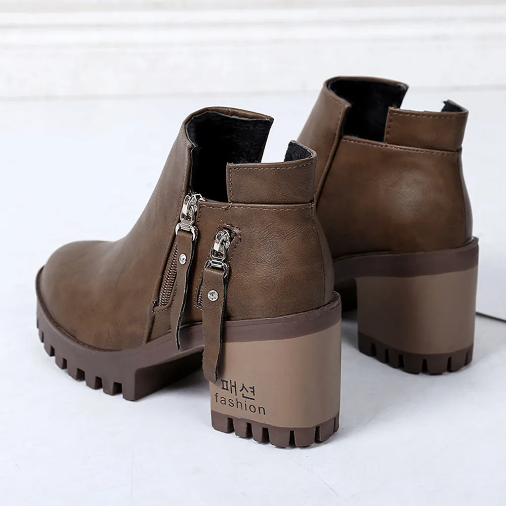 Сапоги SAGACE женские на толстом каблуке зимние Бархатные ботильоны Повседневные