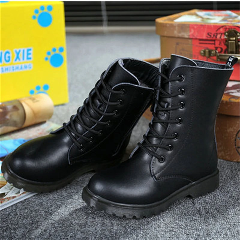 Детские мотоциклетные ботинки из натуральной кожи на осень/зиму | Мать и ребенок