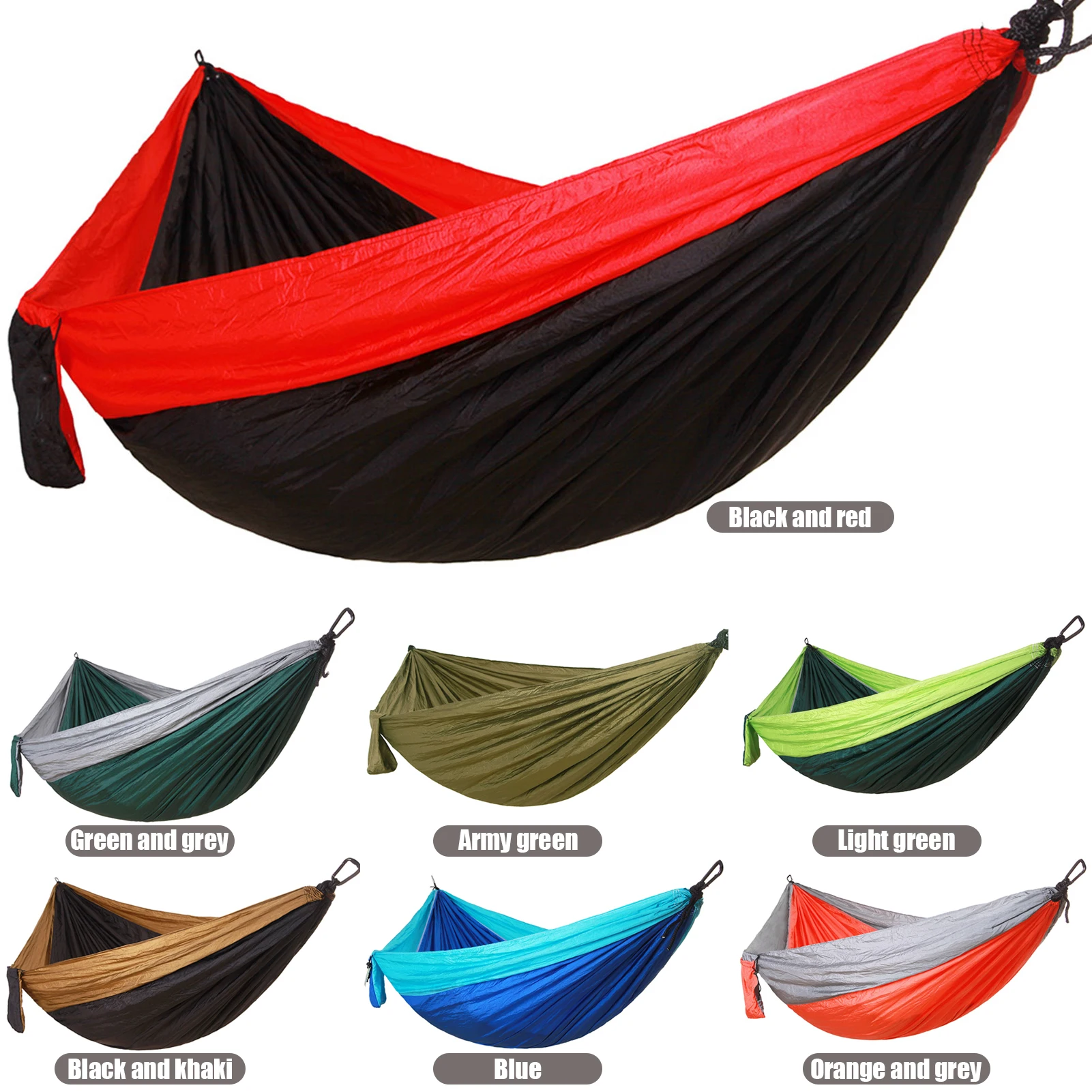 

Portable Outdoor Hammock Nylon Parachute with Tree Straps Carabiners Hiking Camping Climbing Backpacking Travel Hammock