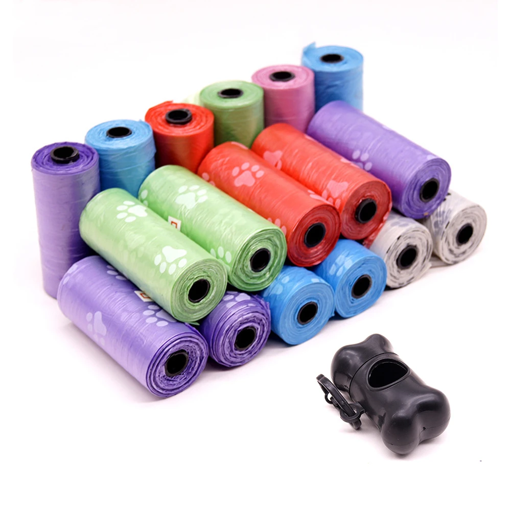 50 рулонов собачьих мешков для домашних животных пластиковых мусора утолщенных