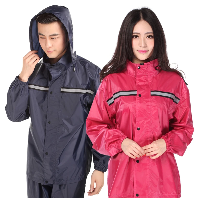 Enlarge Waterproof Nylon Jacket Raincoat Women Set Ladies Hooded Raincoat Lightweight Stylish Outdoor Regenpak Dames Rainwear JJ60YY