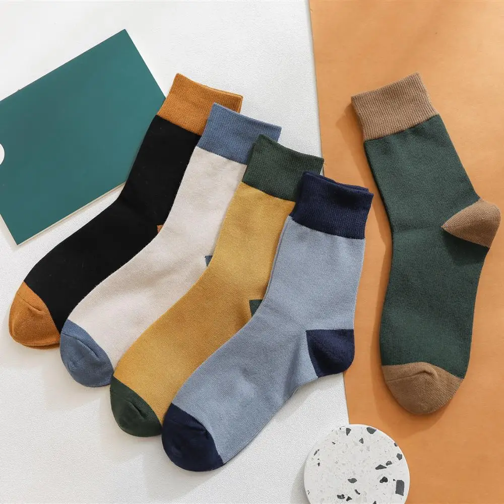 Мужские носки в черно белую полоску чёсаный хлопок высокое качество