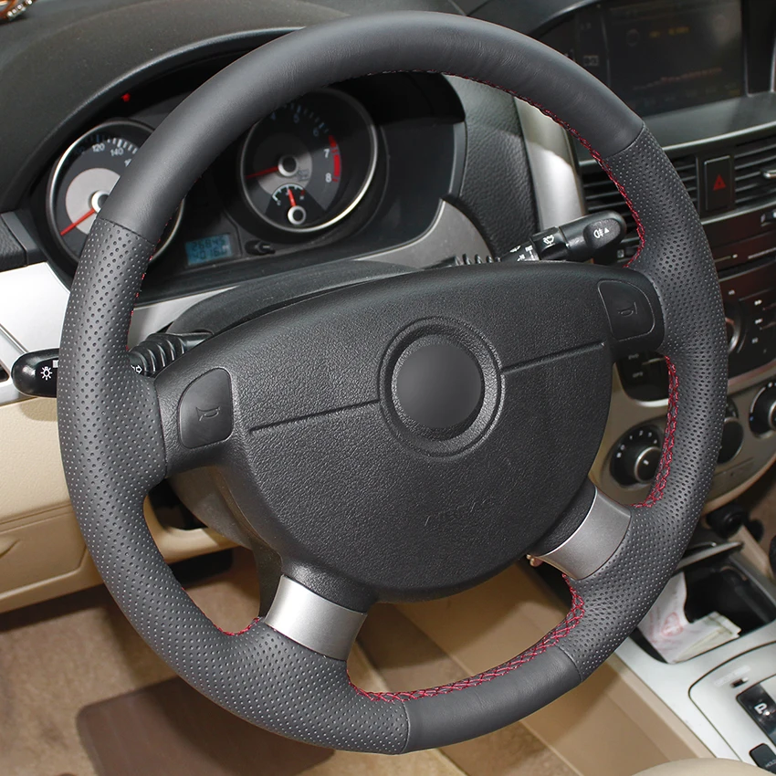 Прошитый вручную черный чехол из натуральной кожи для Chevrolet Lova 2006-2010 Aveo Buick Excelle |