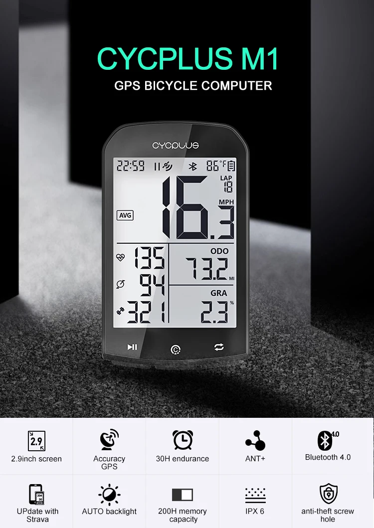 CYCPLUS M1 велосипед gps компьютер велосипедный компьютер Speedmeter беспроводной Велосипедный секундомер