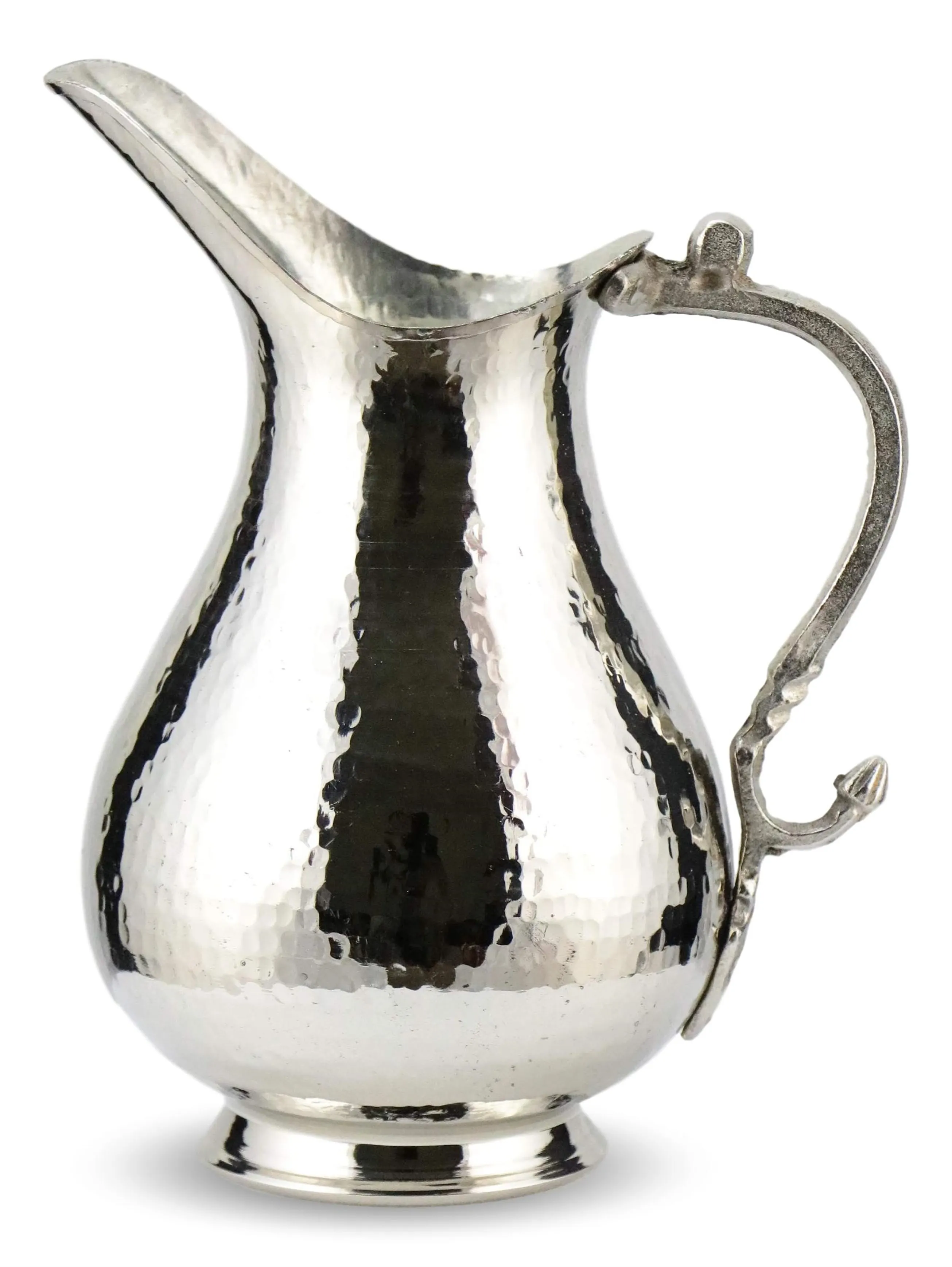 

Morya Copper Water Pitcher with Lid Beverage Carafe Elegant Decanter Jug Juice Handmade Vintage Style Ayran Drinkware White 2L