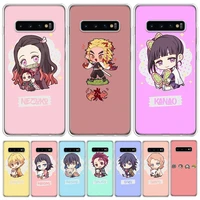 demon slayer kawaii anime phone case for samsung s21 fe s20 plus galaxy s22 ultra s10 lite 2020 s9 s8 s7 s6 edge cover fundas pa