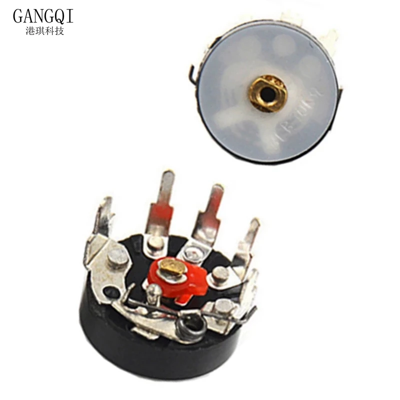 5PCS Straight Angle Radio Potentiometer RV12MM B10K B103 B50K B503 Power Amplifier Volume With Switch 12mm | Электронные