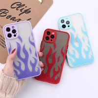 fashion multi color flame for iphone 11 12 13 pro max xs xr max 8 7plus 8plus matte camera protection shockproof back cover