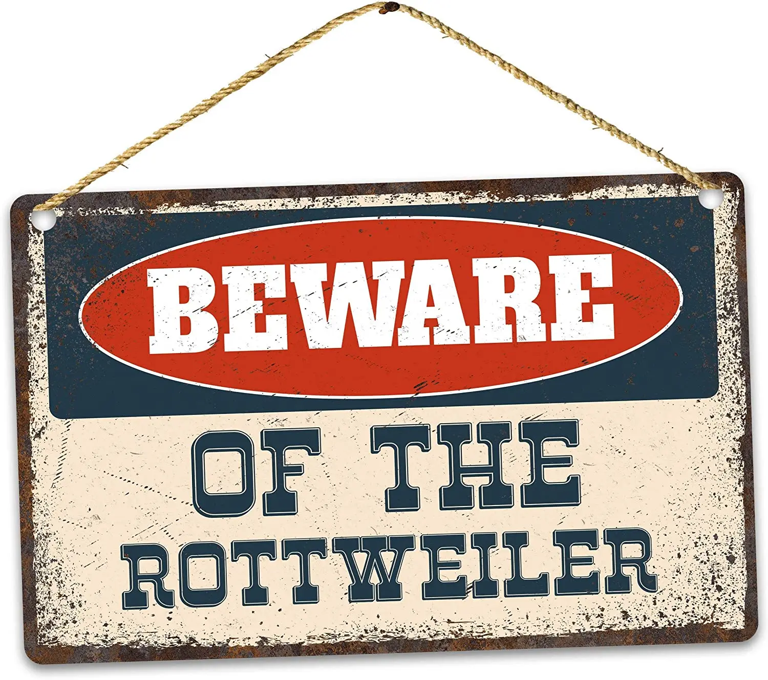 

Diuangfoong Funny Beware of Rottweiler Metal Sign, Rustic Retro Weathered Distressed Plaque, Metal Idea 12 x 8 inches
