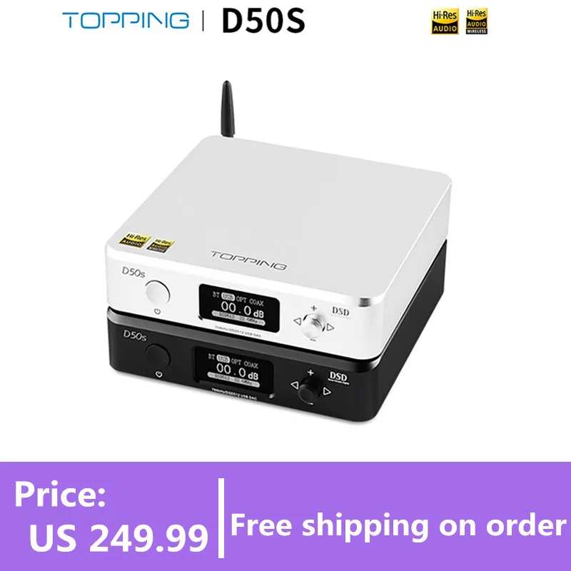 Мини Hi Fi аудио декодер D50 / 50S ES9038Q2M *2 USB DAC XMOS XU208 DSD512 32 бит/768 КГц OPA1612 USB/OPT/COAX