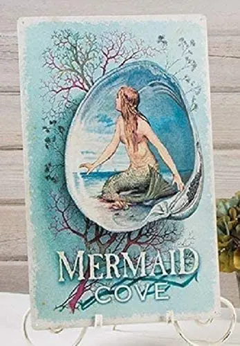 

Xuship Mermaid Cove Ford Metal Signs Vintage Metal Signs for Garage Man Cave Trespassing