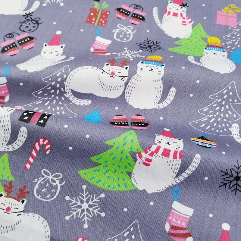 Рождественское украшение 100% хлопчатобумажная саржевая ткань Лоскутная Ткань