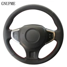 Чехол для руля автомобиля Renault Koleos 2009-2014, сшитый вручную, из черной искусственной кожи