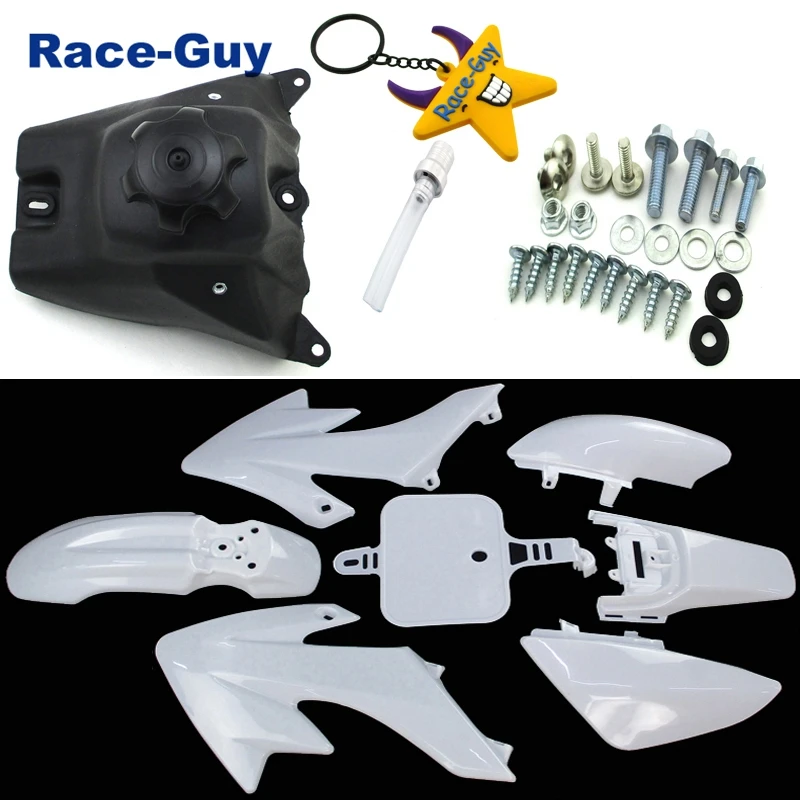 Белый Пластиковый обтекатель обтекателя тела наборы + Монтажные винты топливный