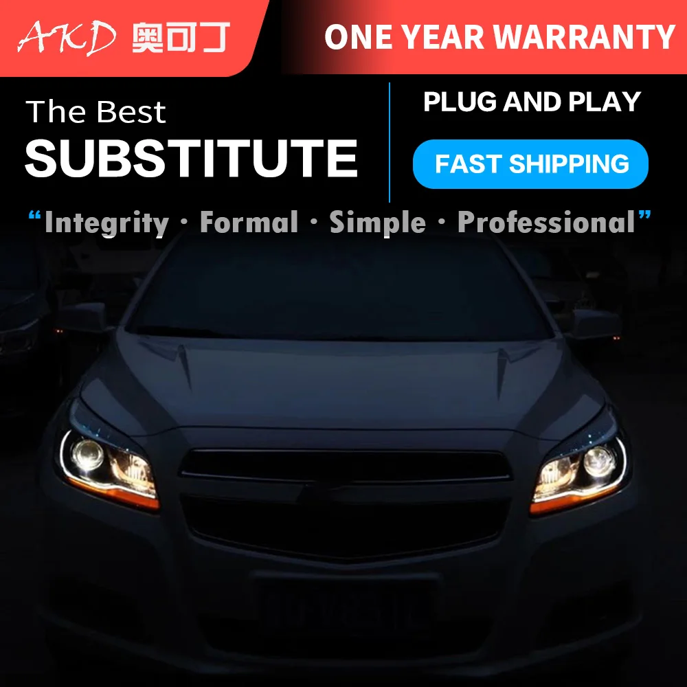AKD тюнинг автомобильных фар для Chevrolet Malibu 2012-2014 светодиодные фары DRL ходовые огни