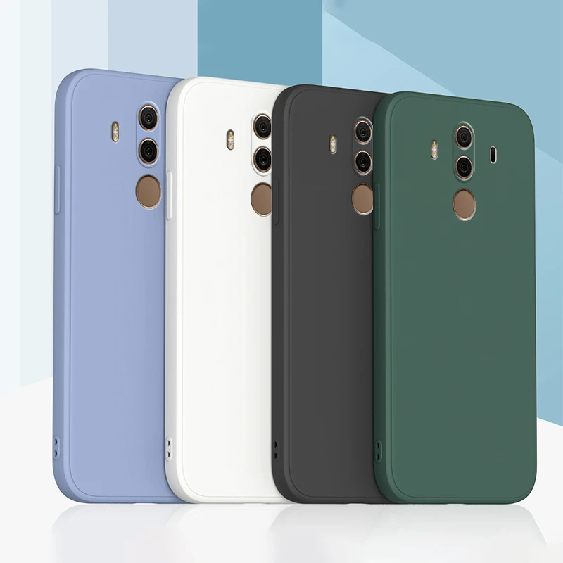 Soft Phone Case for Huawei Mate 10 9 Pro Straight Edge Fundas Mate10 10pro Mate9 Original Square Liquid Silicone Thin Back Cover | Мобильные