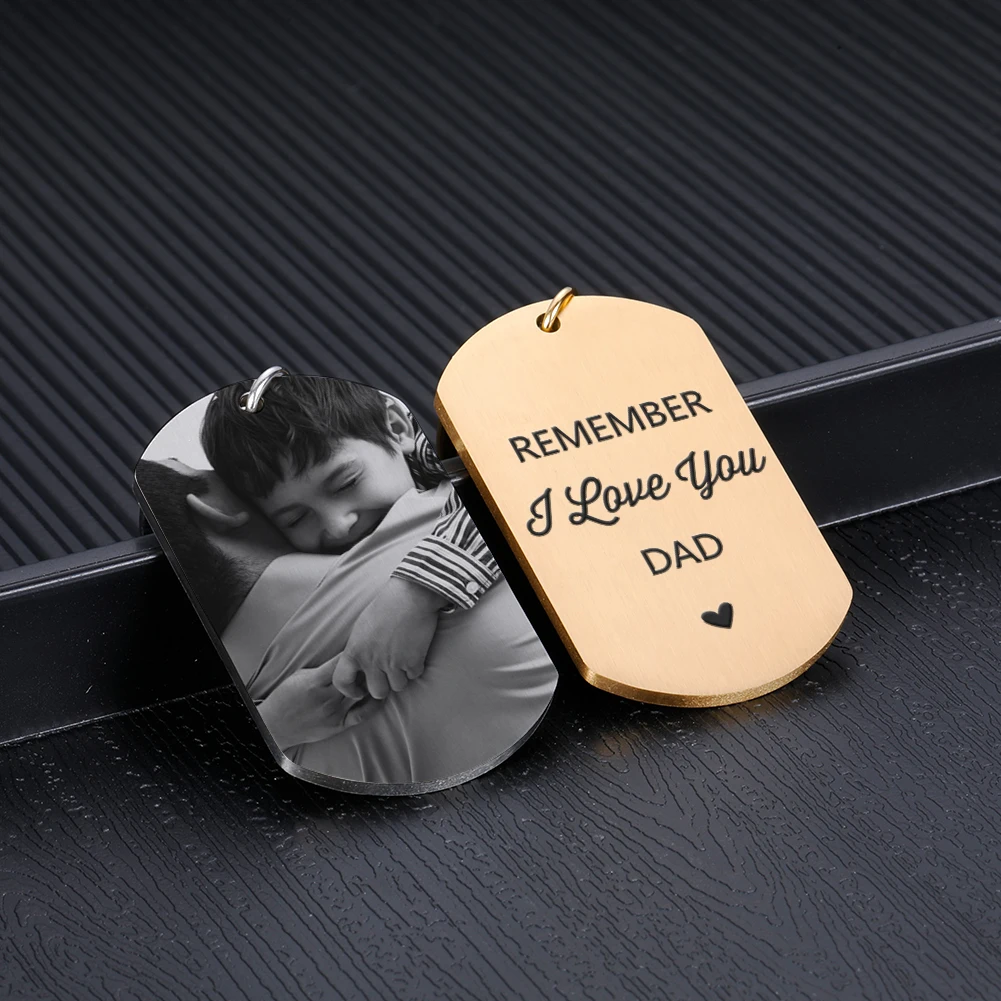 Father's Day подарок персонализированный брелок I Love You папа картинка на день