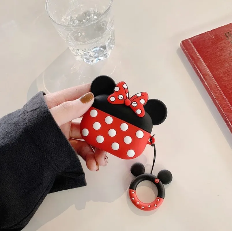 Милый мягкий силиконовый чехол с рисунком для Airpods Защитные Чехлы коробка