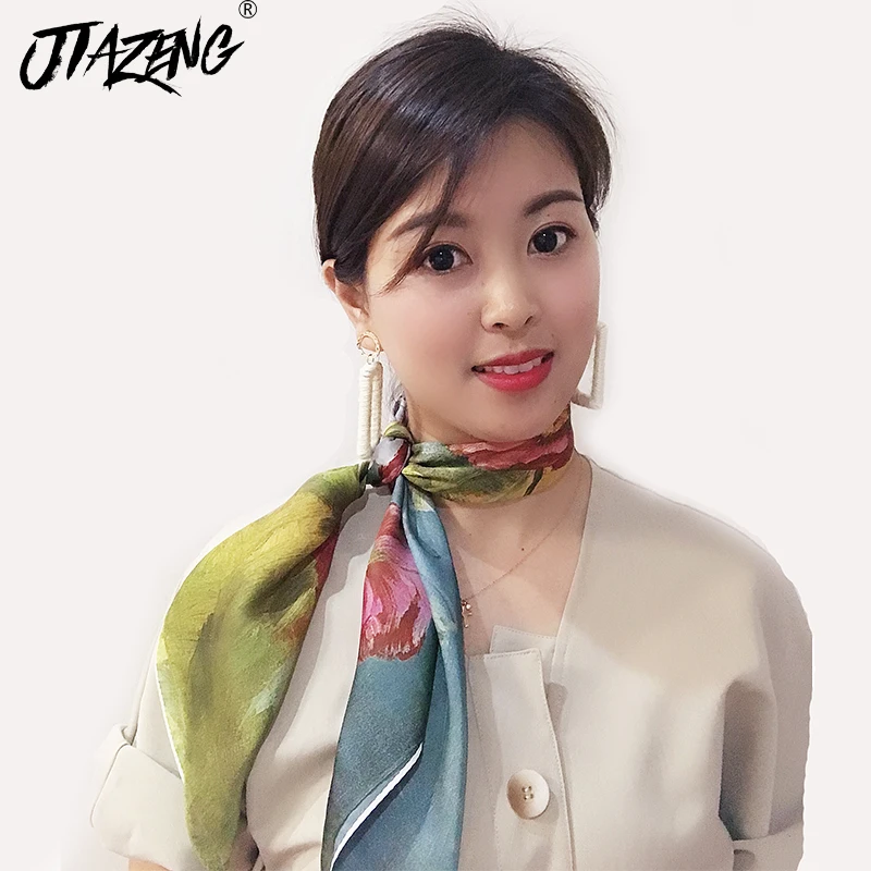 

Fashion Scarves for Women Print Satin Silk Scarf Female 70*70cm Square Shawl Bandana for Head Large Hijab Scarves For Ladies hot