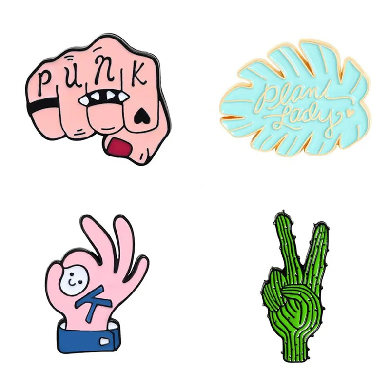 

Yay Gesture Badges Fist Pins Punk Brooches For Backpack Women's Mini Badges Lapel Pin Art Decorative Gothic Style Brooch For Men