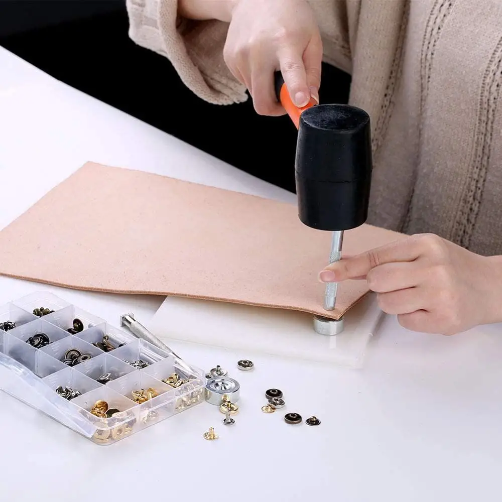 

LMDZ 150 Pcs Leather Work Tools, Leathercraft Tools and Supplies with Leather Stamping Tools Leather Groover, Leather Rivets Kit