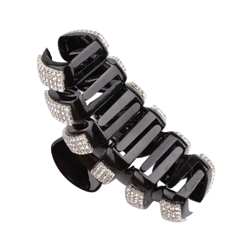 

Fashion Rhinestone Ladies Large Hair Claw Clip Clamps Black