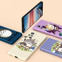 cute cartoon totoro for honor 50 se 30 30s 20 20i 20e 10x 10 9x 9c 9s lite 5g pro liquid silicone soft cover phone case
