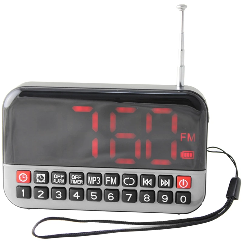 Portable FM Radio LCD Screen Loudspeaker Digital LED Alarm Clock Multi-Functional MP3 Music Speaker | Автомобили и мотоциклы