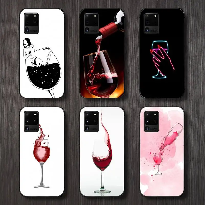 

2020 Red wine Phone Case For Samsung galaxy S 7 8 9 10 20 edge A 6 10 20 30 50 51 70 note 10 plus